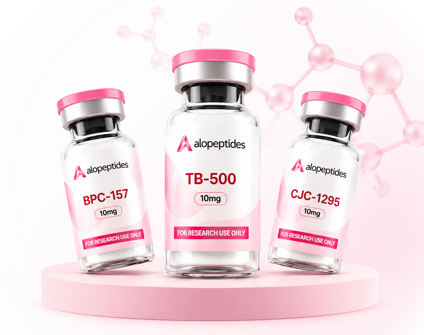 alopeptides research vials — BPC-157, TB-500, CJC-1295